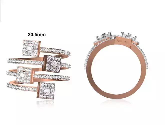 Women Wedding Engagement Ring STL OBJ FBX JCD Details