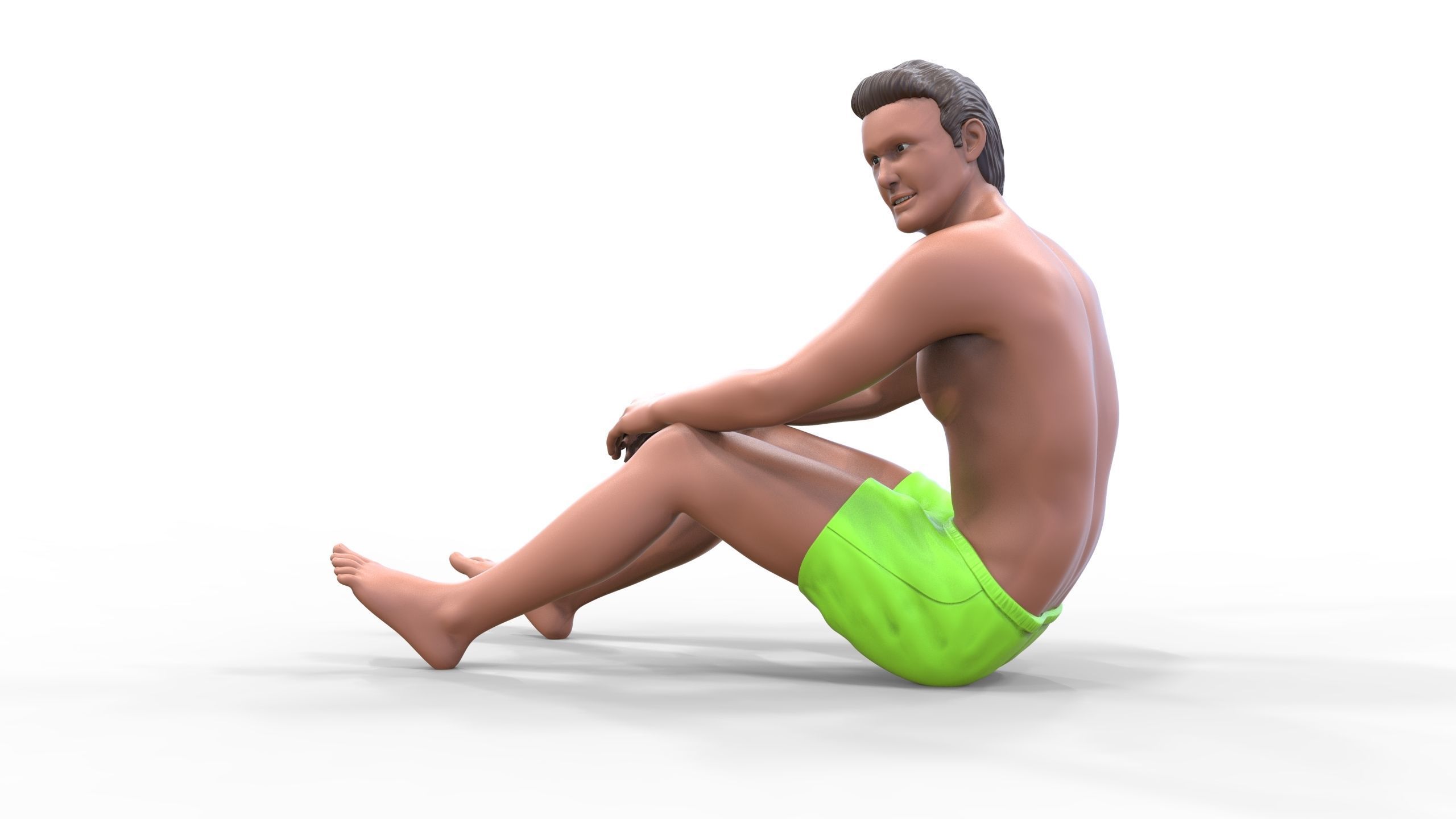N4 people on the beach 3D print model_4