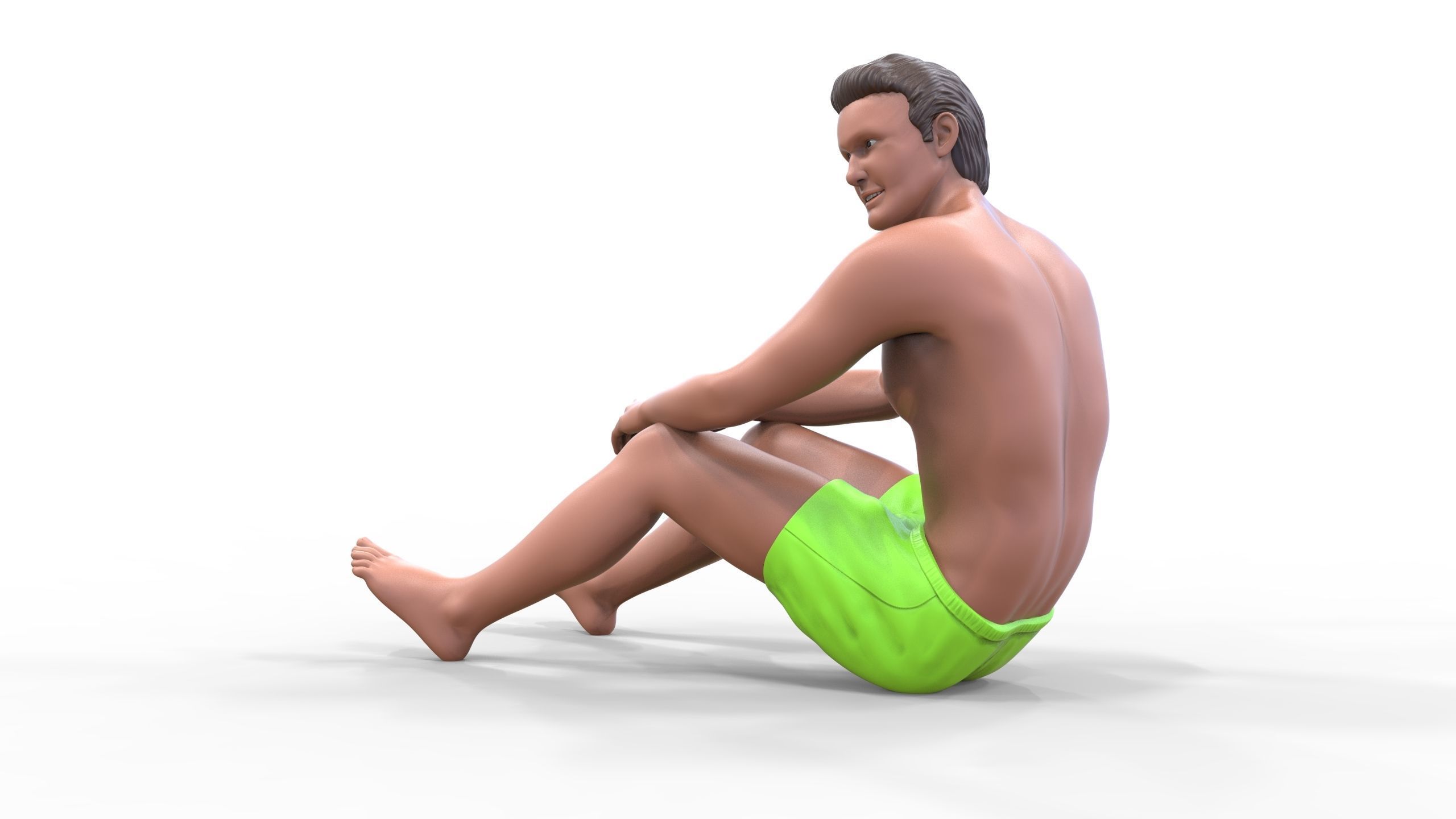 N4 people on the beach 3D print model_5