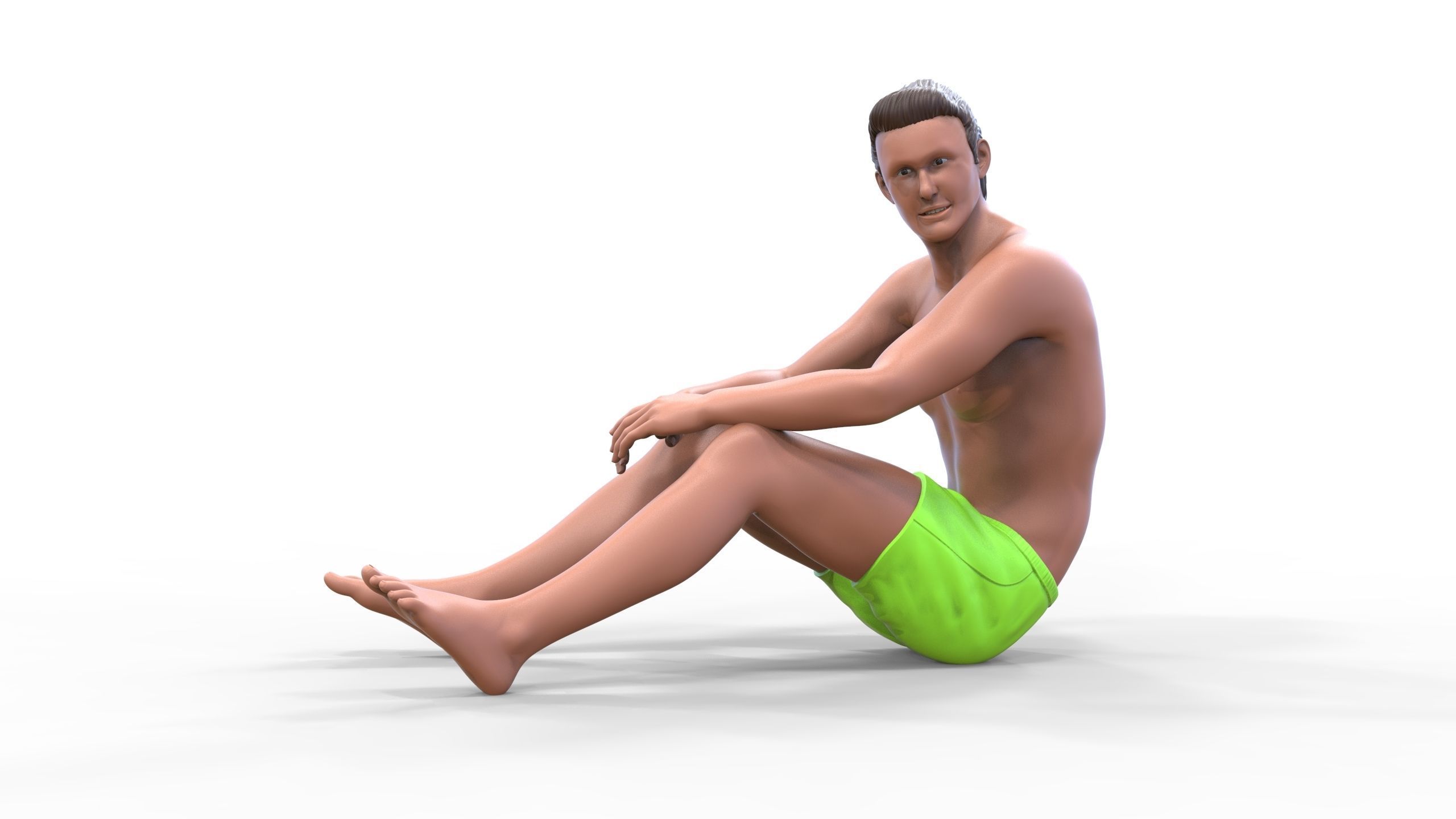 N4 people on the beach 3D print model_2