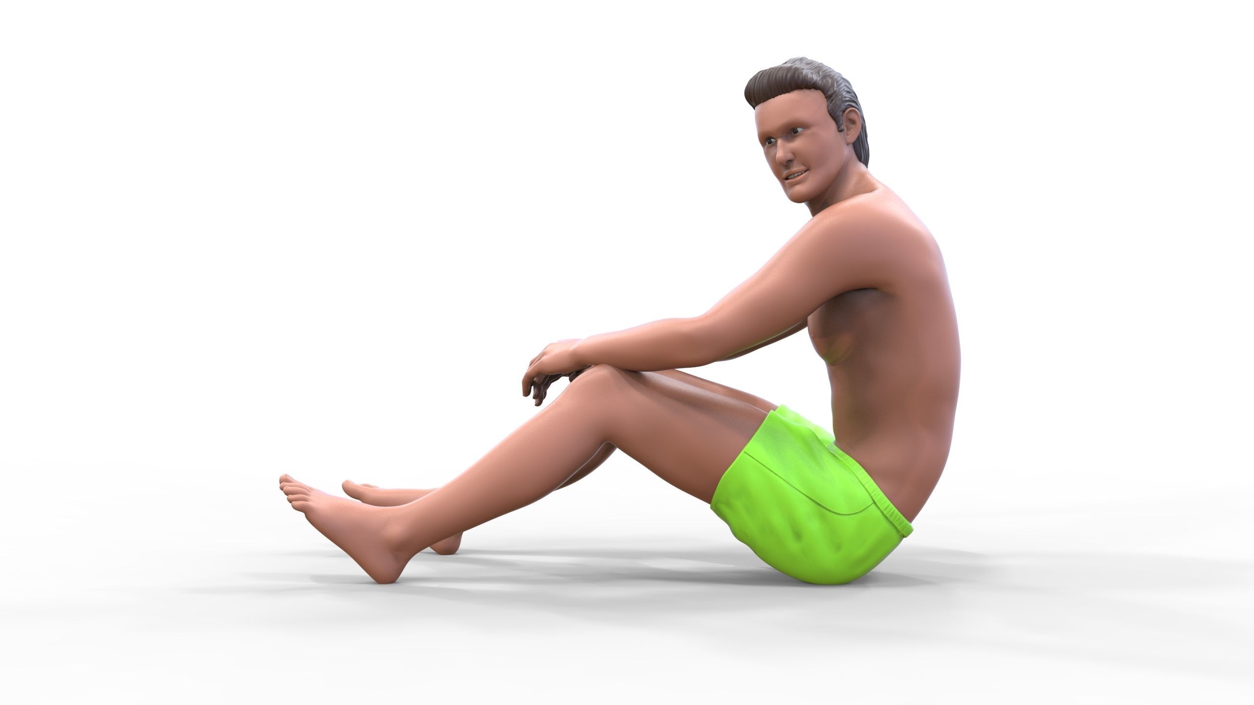 N4 people on the beach 3D print model_3