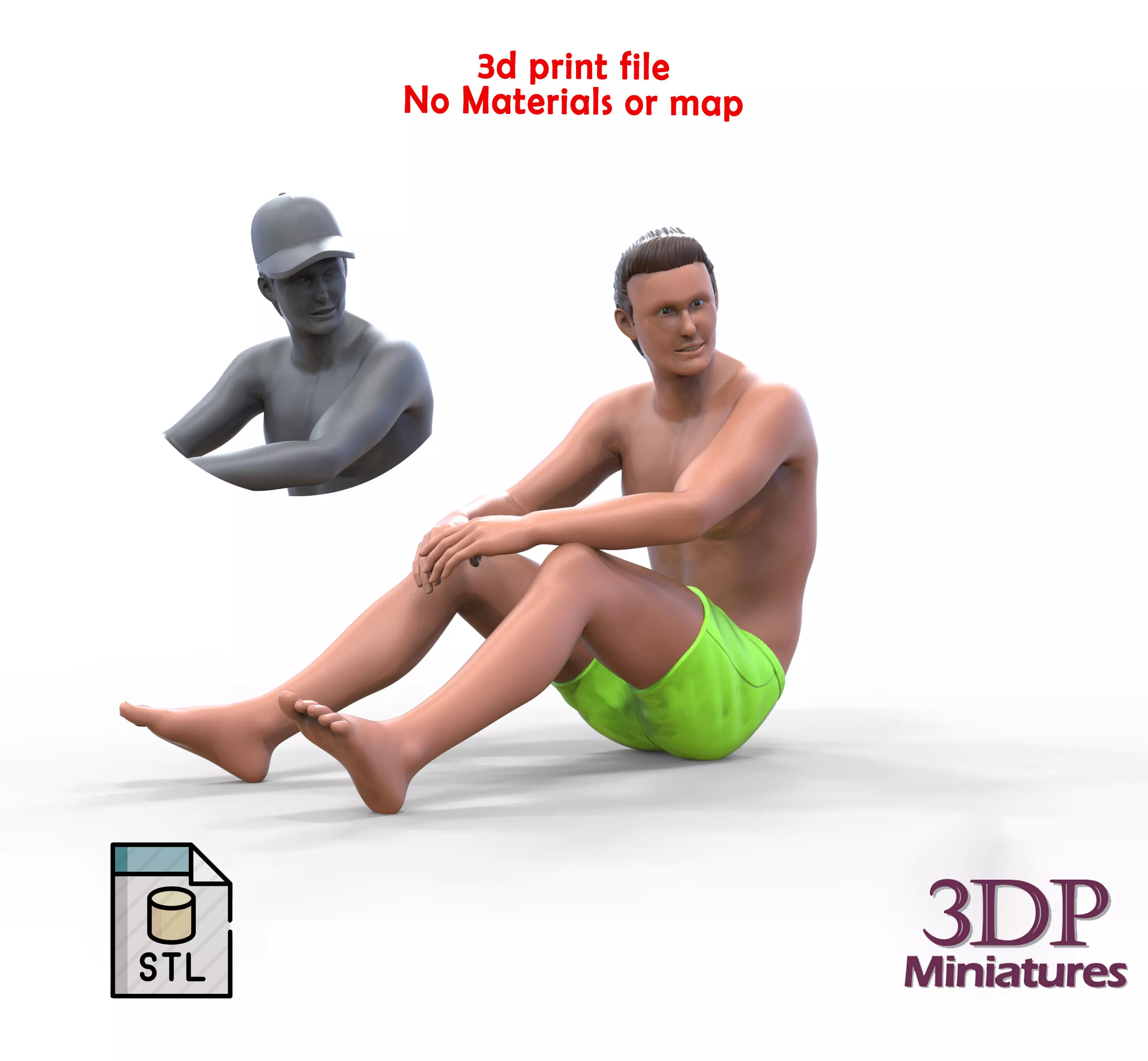 N4 people on the beach 3D print model_0