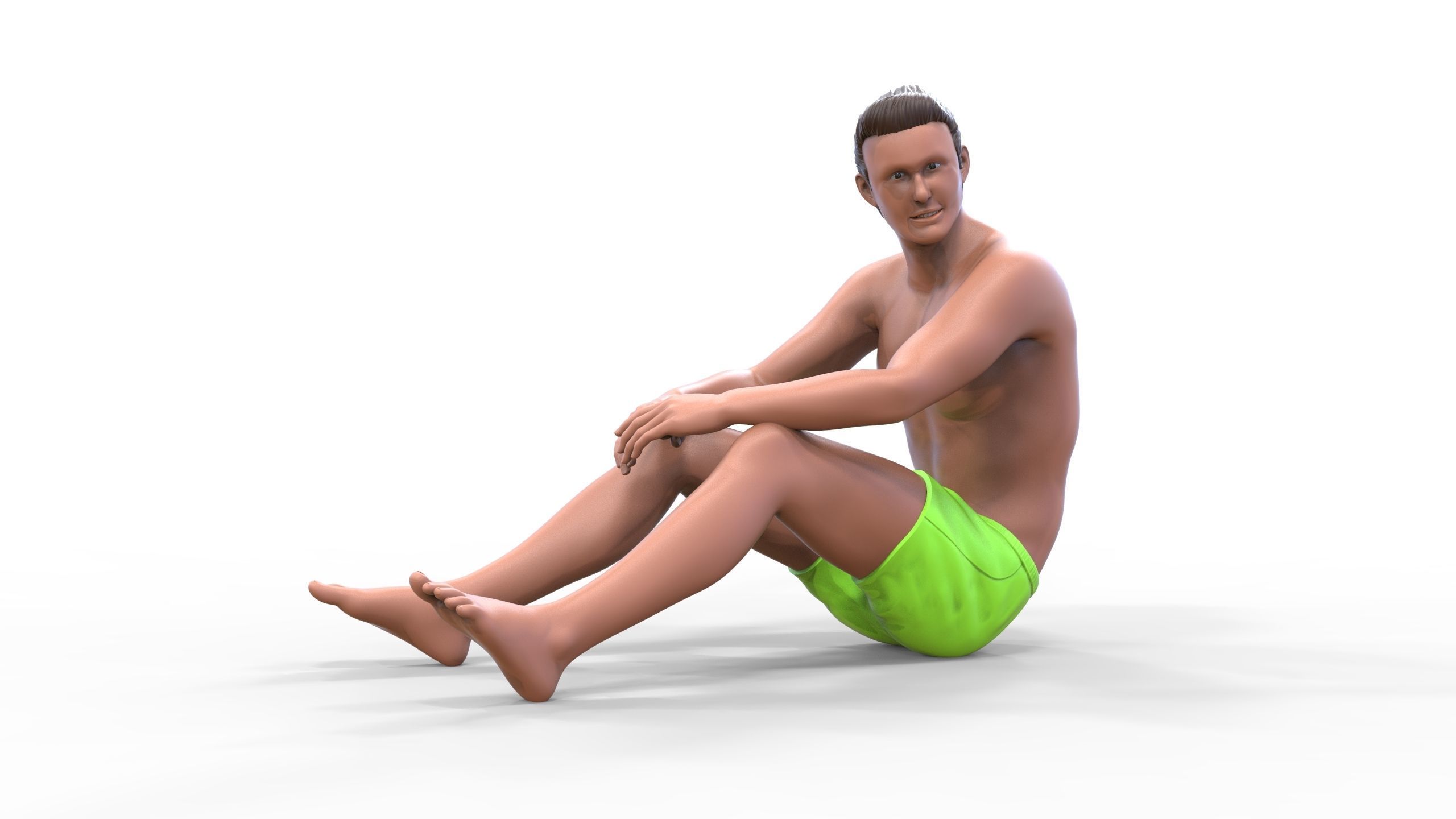 N4 people on the beach 3D print model_1