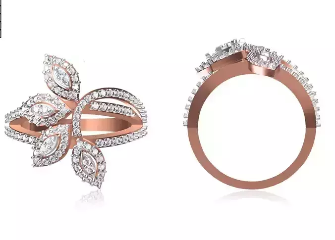 Women Wedding Engagement Ring STL OBJ FBX JCD Details