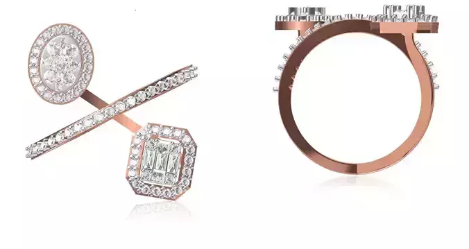 Women Wedding Engagement Ring STL OBJ FBX JCD Details