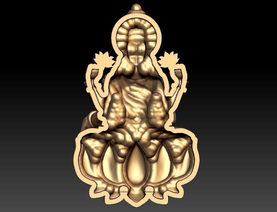LAKSHMI PENDENT 3D print model_3