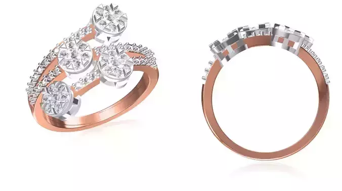 Women Wedding Engagement Ring STL OBJ FBX JCD Details