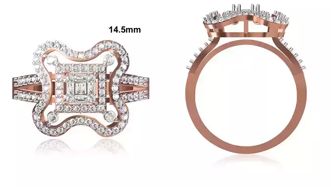 Women Wedding Engagement Ring STL OBJ FBX JCD Details