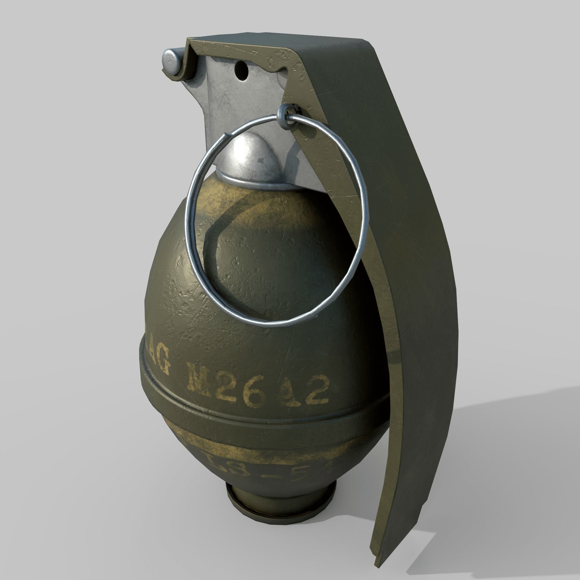 Grenade M26 Low-poly 3D model_1