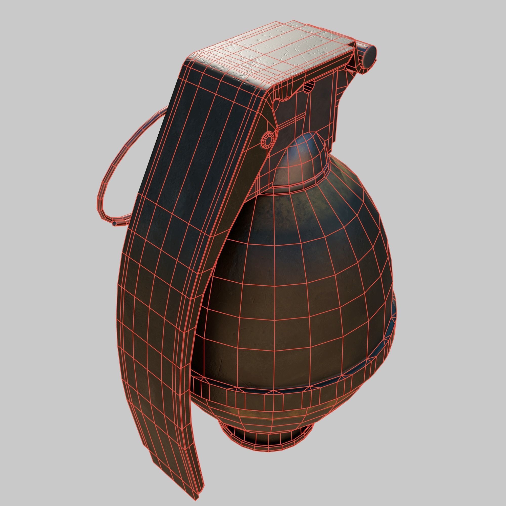 Grenade M26 Low-poly 3D model_6