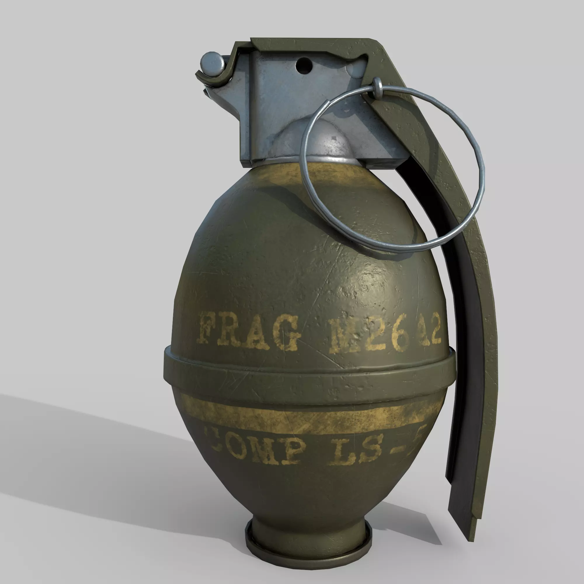 Grenade M26 Low-poly 3D model_0