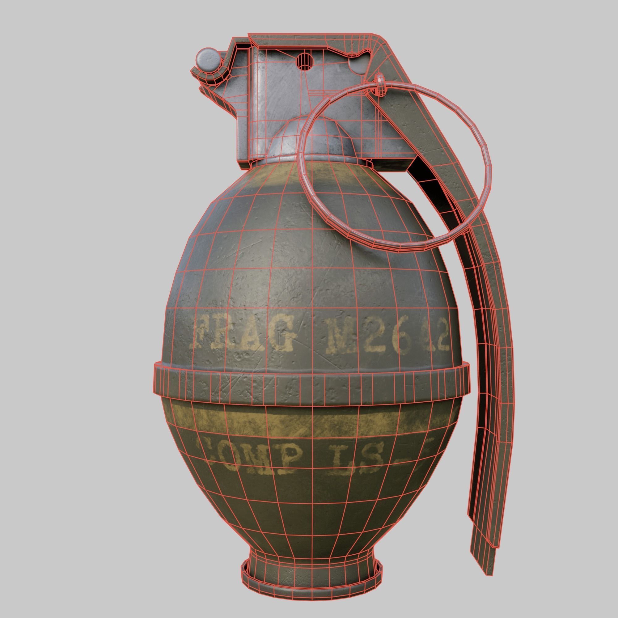 Grenade M26 Low-poly 3D model_5