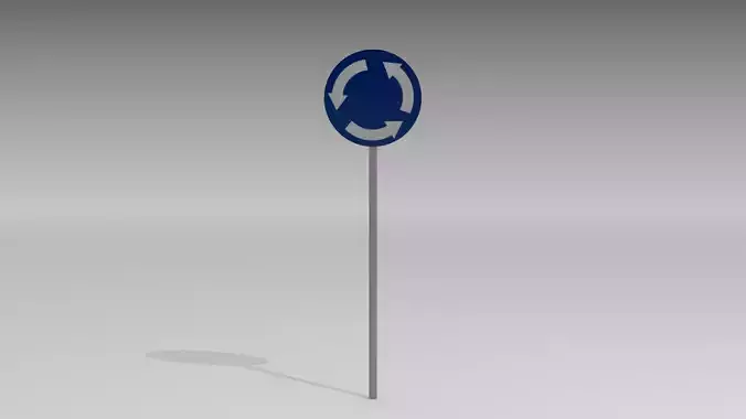 Roundabout sign 3D model
