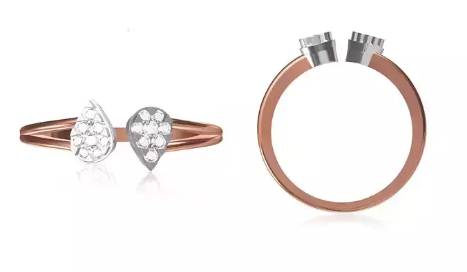 Women Wedding Engagement Ring STL OBJ FBX JCD Details