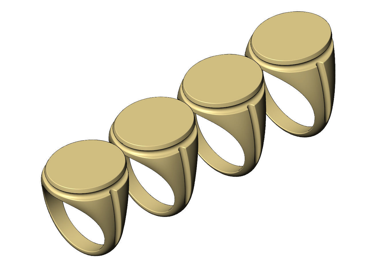 Grooved oval signet US sizes 7to10 3D print model_5