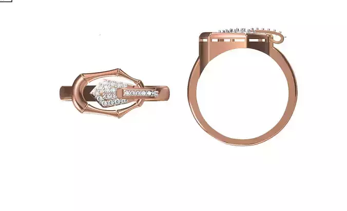 Women Wedding Engagement Ring STL OBJ FBX JCD Details