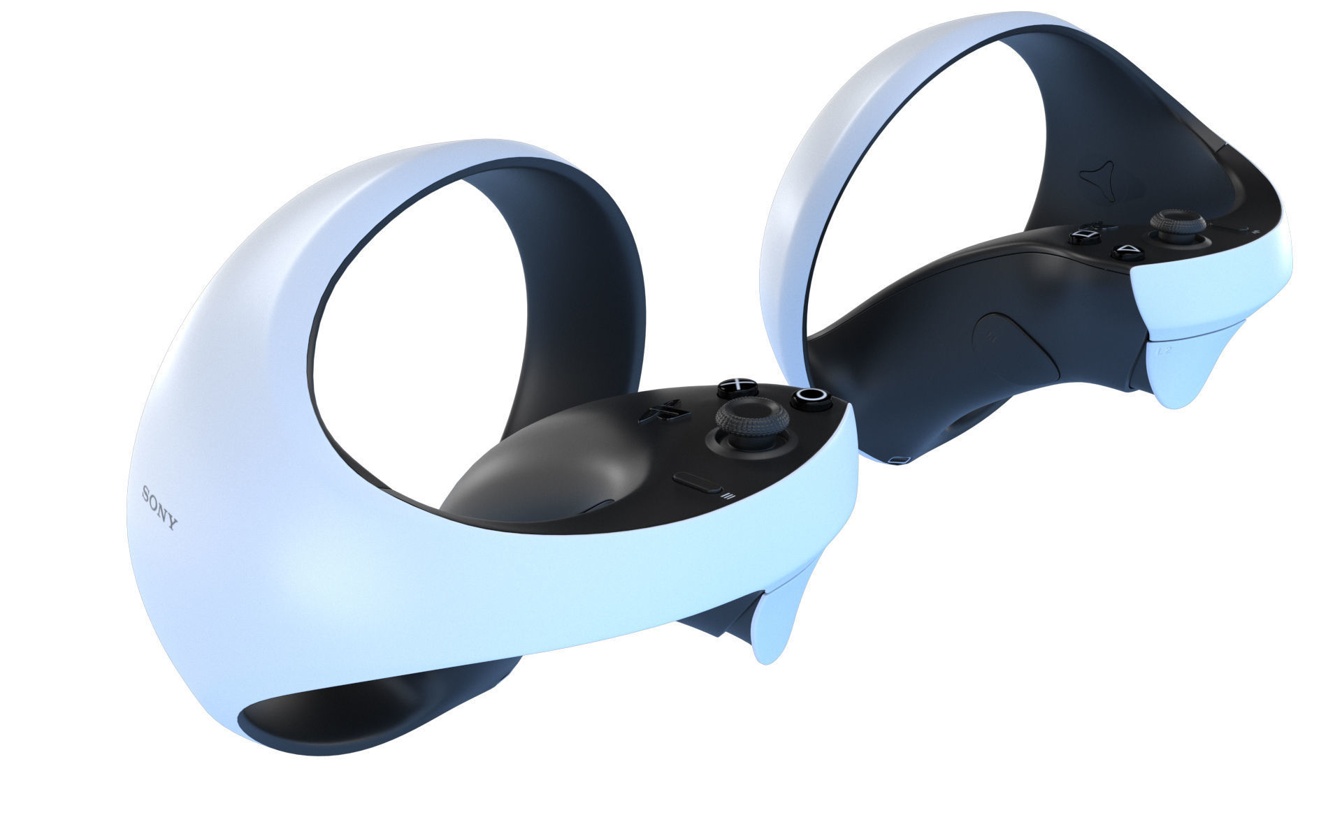 Sony Playstation VR 2 with Sense Controller 3D model_2