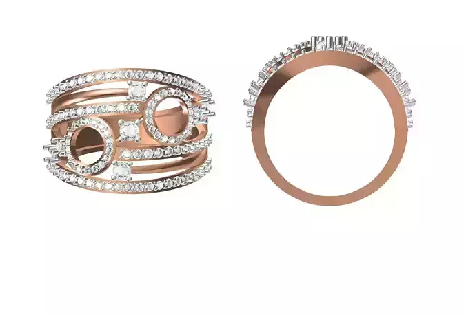 Women Wedding Engagement Ring STL OBJ FBX JCD Details