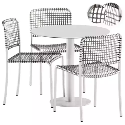 ALLU 23 Stackable Chair by Gervasoni and Mesa Mona Table