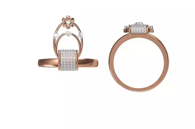 Women Wedding Engagement Ring STL OBJ FBX JCD Details