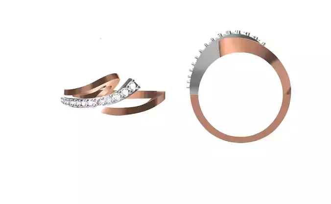 Women Wedding Engagement Ring STL OBJ FBX JCD Details