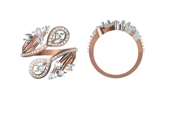 Women Wedding Engagement Ring STL OBJ FBX JCD Details