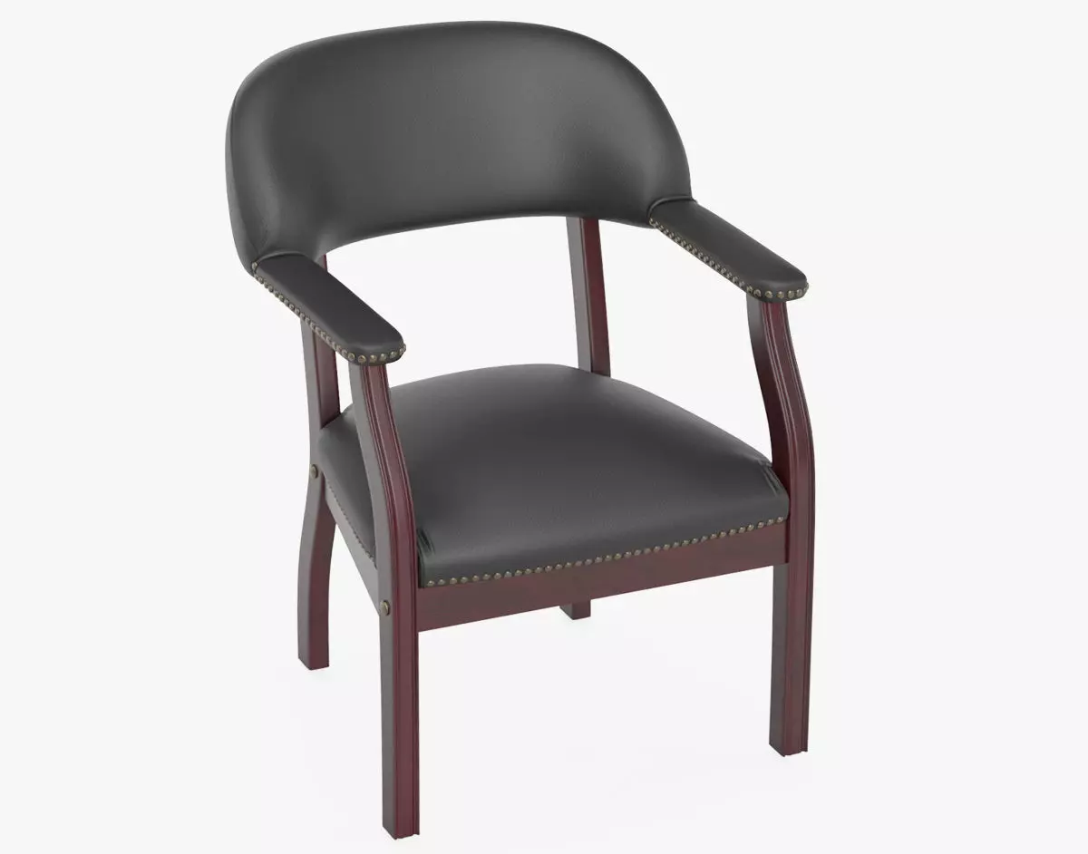 Flash Furniture Black Leather Soft Conference Chair 3D model
