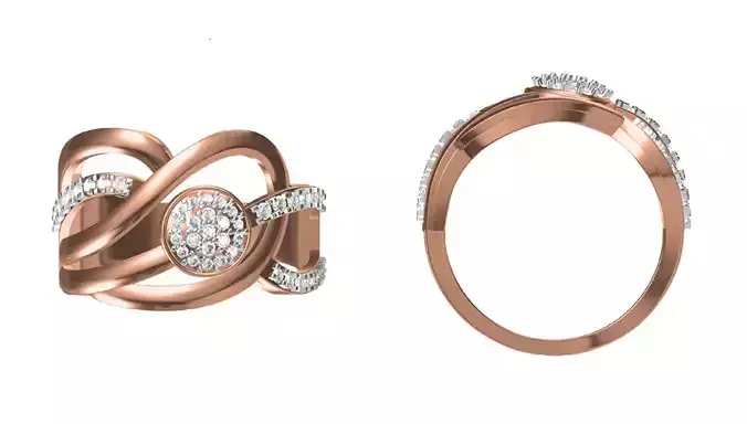 Women Wedding Engagement Ring STL OBJ FBX JCD Details