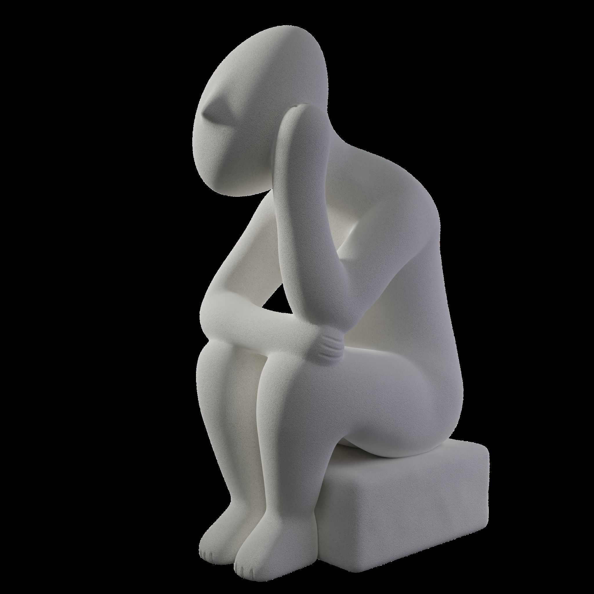 Cycladic Thinking Man 3D print model_3