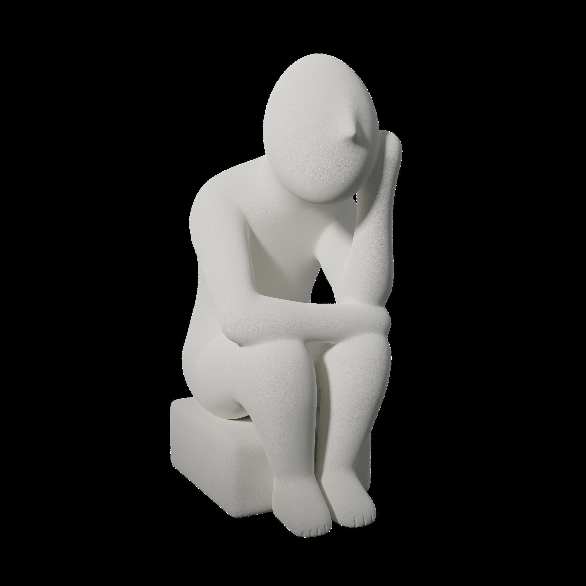 Cycladic Thinking Man 3D print model_1