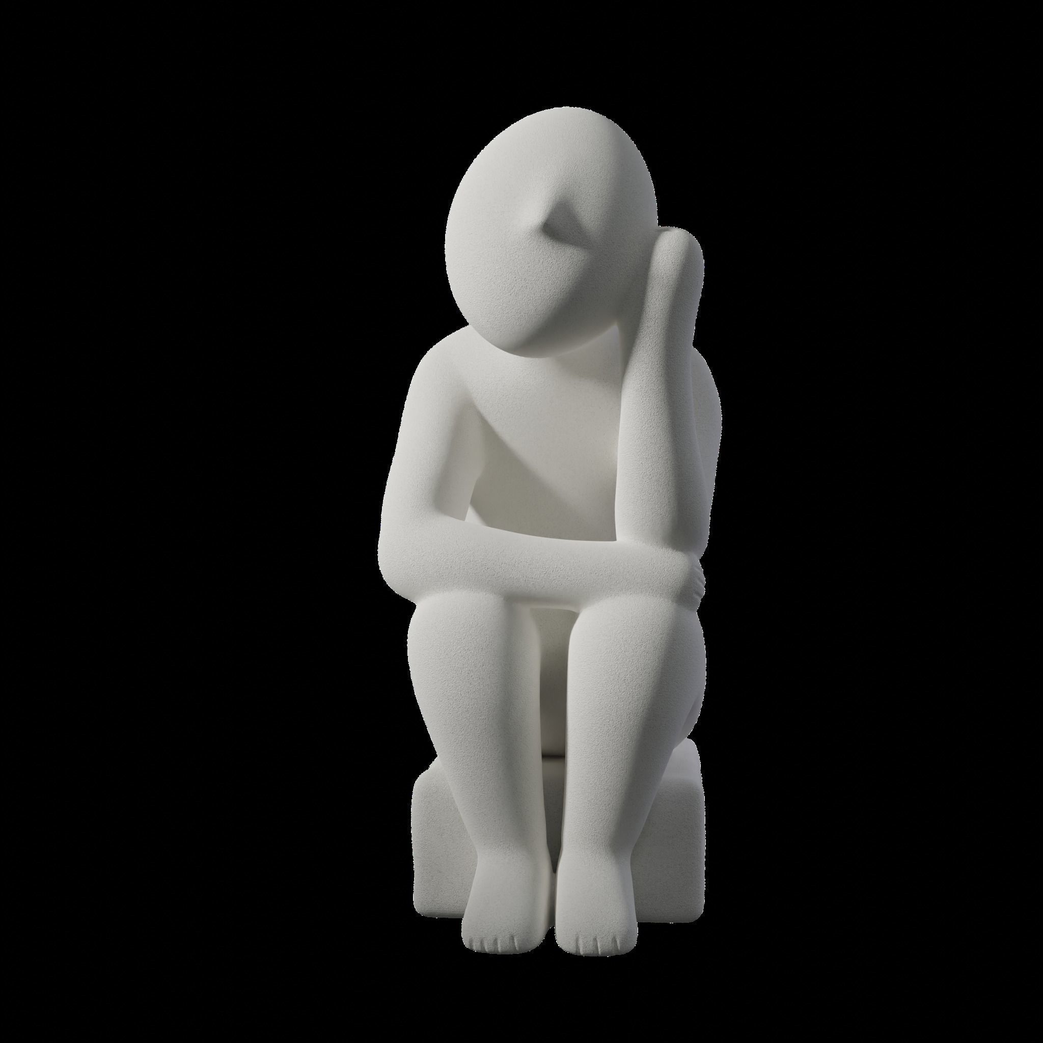 Cycladic Thinking Man 3D print model_5