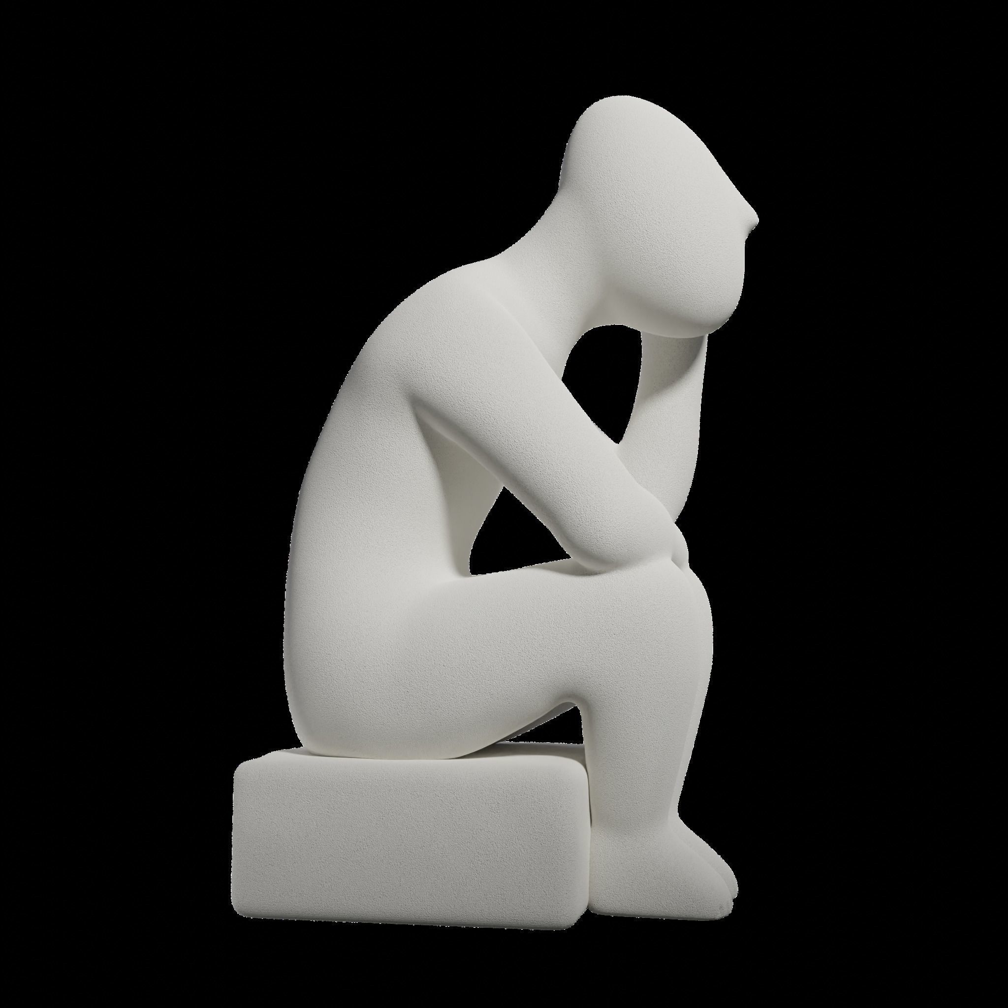 Cycladic Thinking Man 3D print model_4