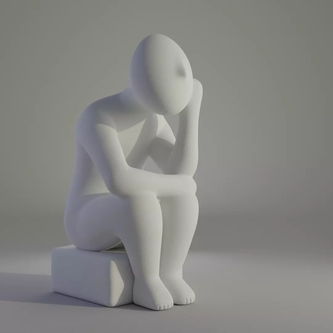 Cycladic Thinking Man 3D print model_0
