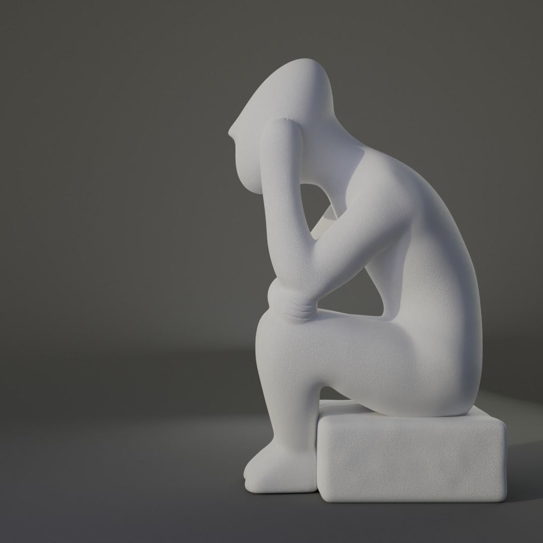 Cycladic Thinking Man 3D print model_2