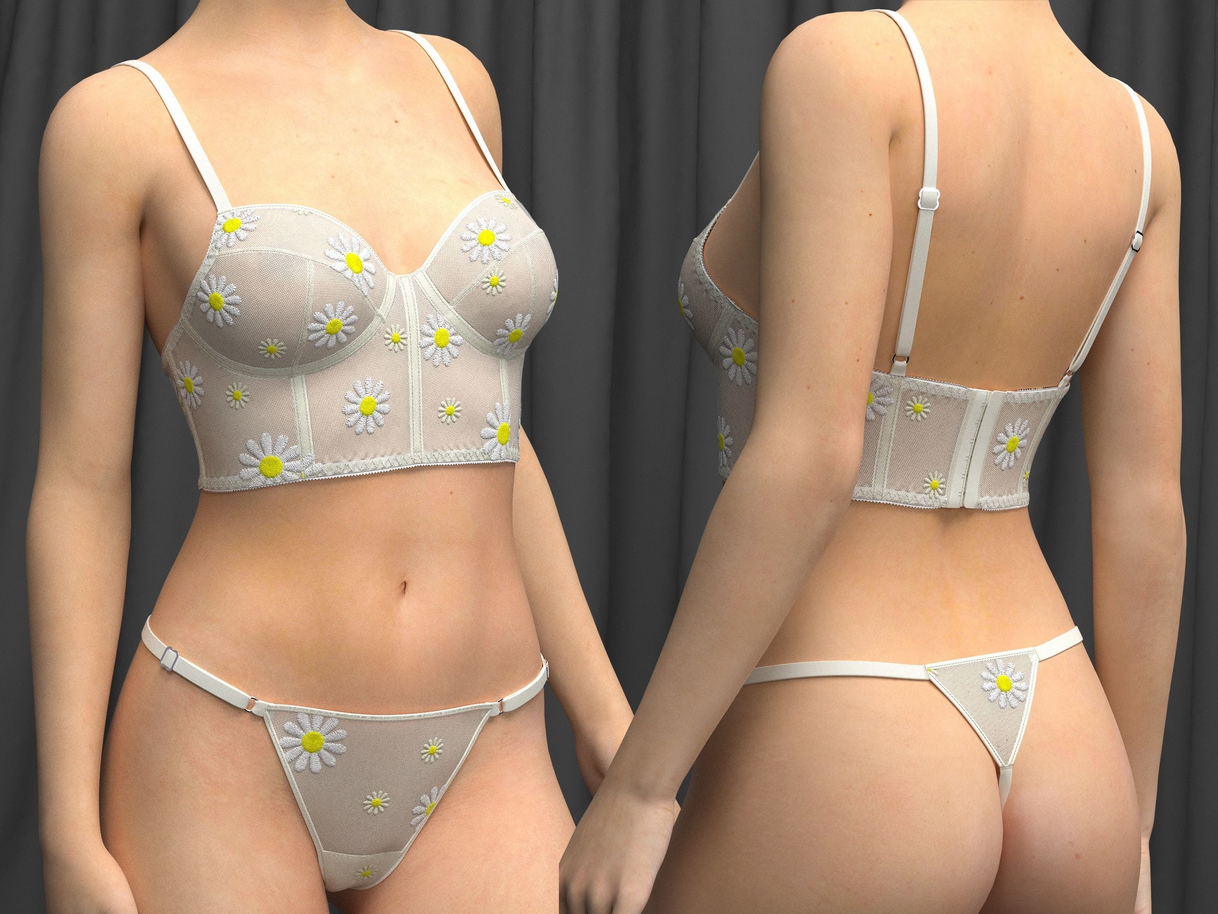 Lingerie set 01 3D model_1