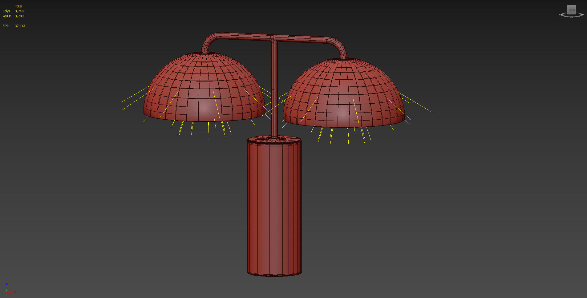 DOMES BLACK MARBLE TABLE LAMP by CB2 Exclusive 3D model_5