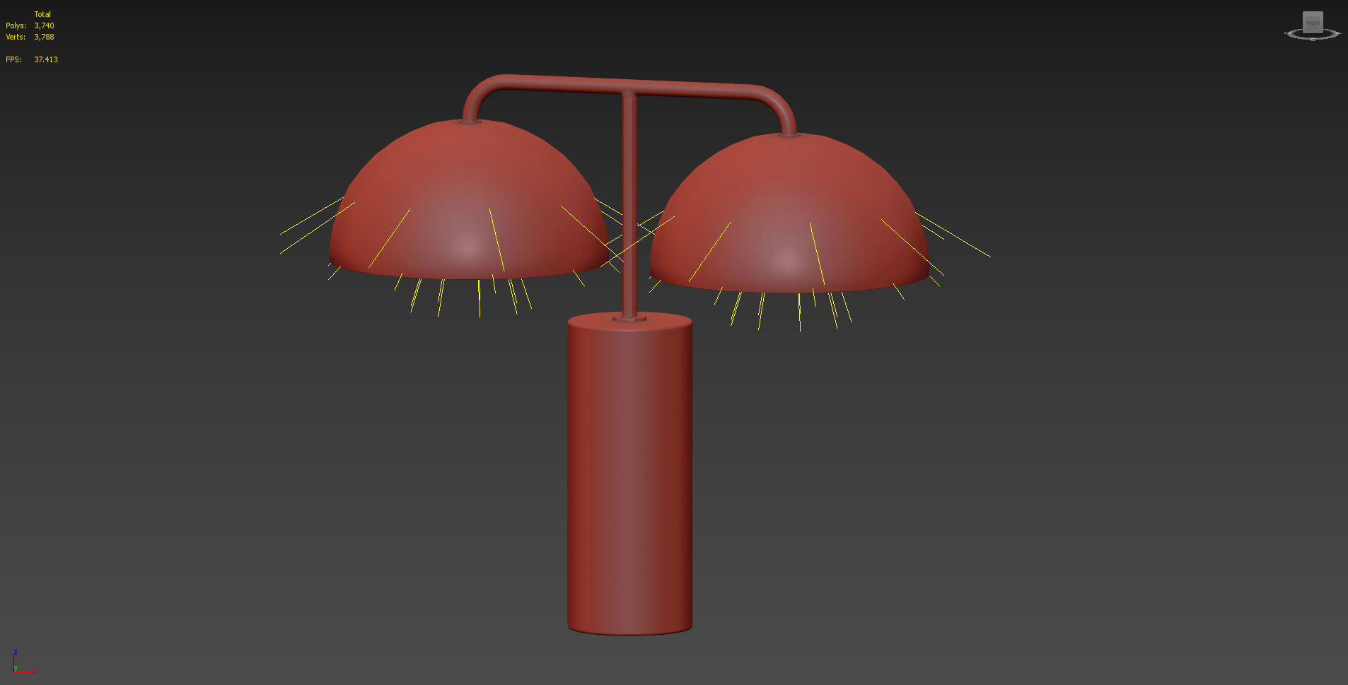 DOMES BLACK MARBLE TABLE LAMP by CB2 Exclusive 3D model_6