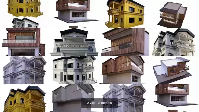 2 villa 3D Model Collection