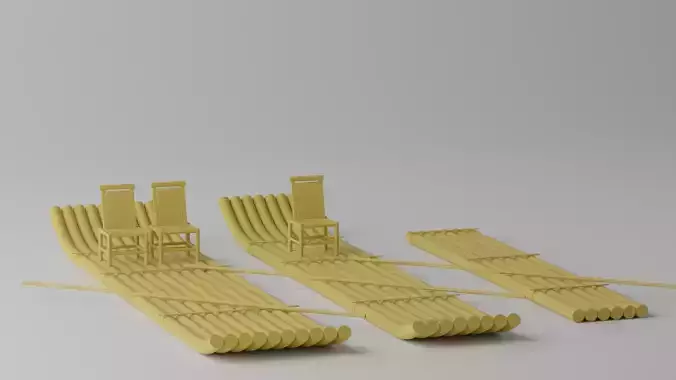 Cartoon Wooden Raft Boat Collection