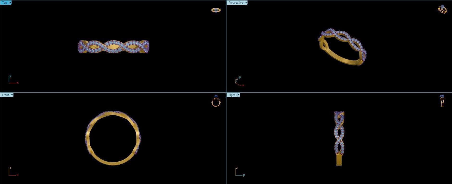 Braided Ring 3D print model_9