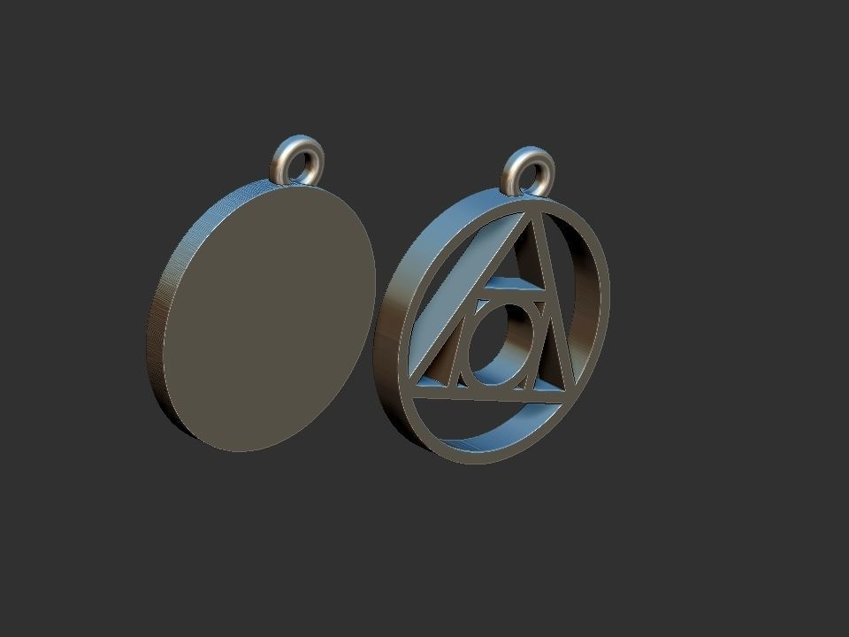 Philosopher Stone Alchemy symbol - Ring and Pendant 3D print model_15
