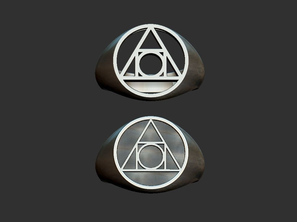Philosopher Stone Alchemy symbol - Ring and Pendant 3D print model_5