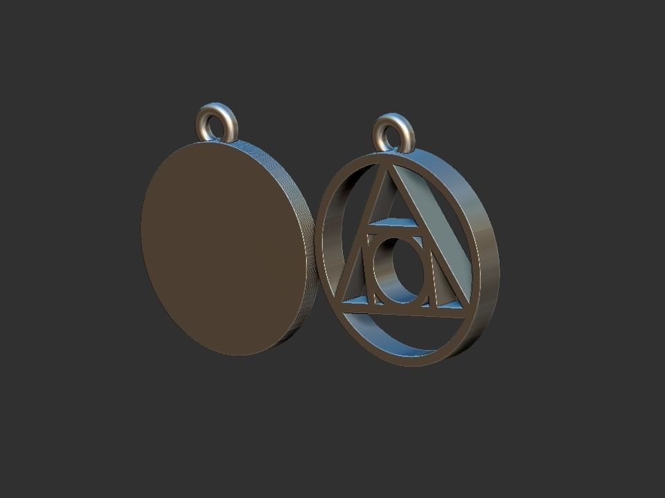 Philosopher Stone Alchemy symbol - Ring and Pendant 3D print model_14