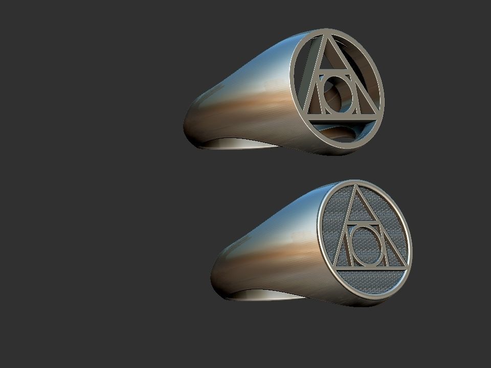 Philosopher Stone Alchemy symbol - Ring and Pendant 3D print model_12