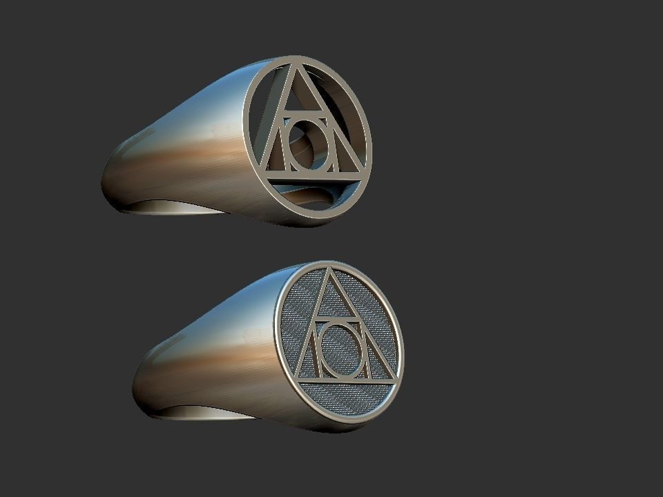 Philosopher Stone Alchemy symbol - Ring and Pendant 3D print model_6