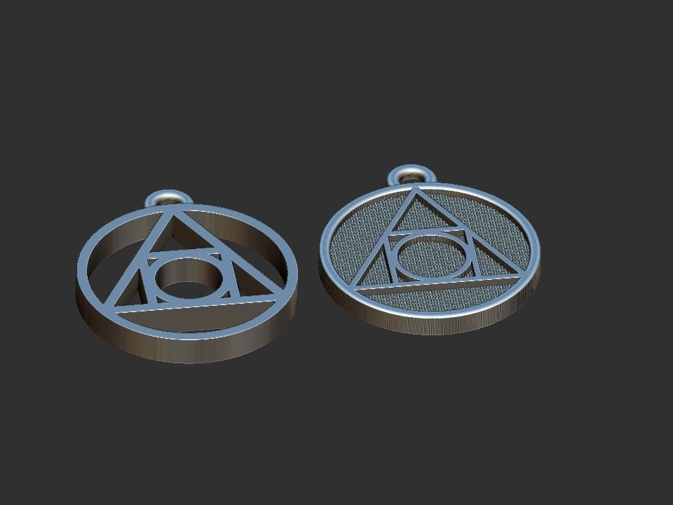 Philosopher Stone Alchemy symbol - Ring and Pendant 3D print model_18