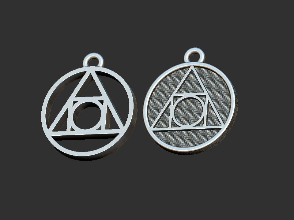 Philosopher Stone Alchemy symbol - Ring and Pendant 3D print model_17