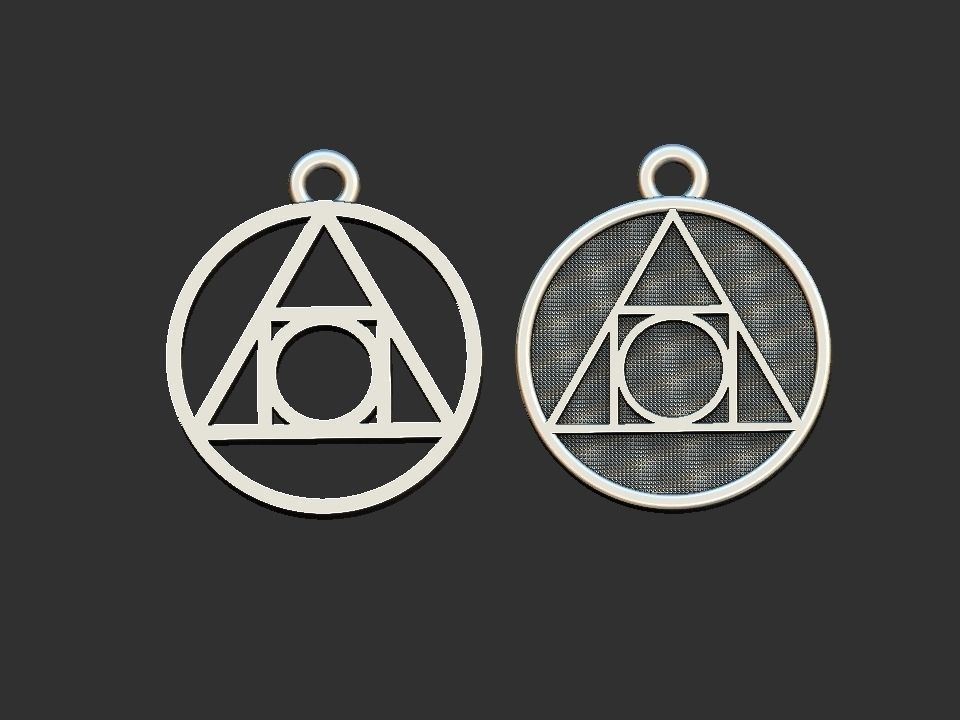 Philosopher Stone Alchemy symbol - Ring and Pendant 3D print model_7