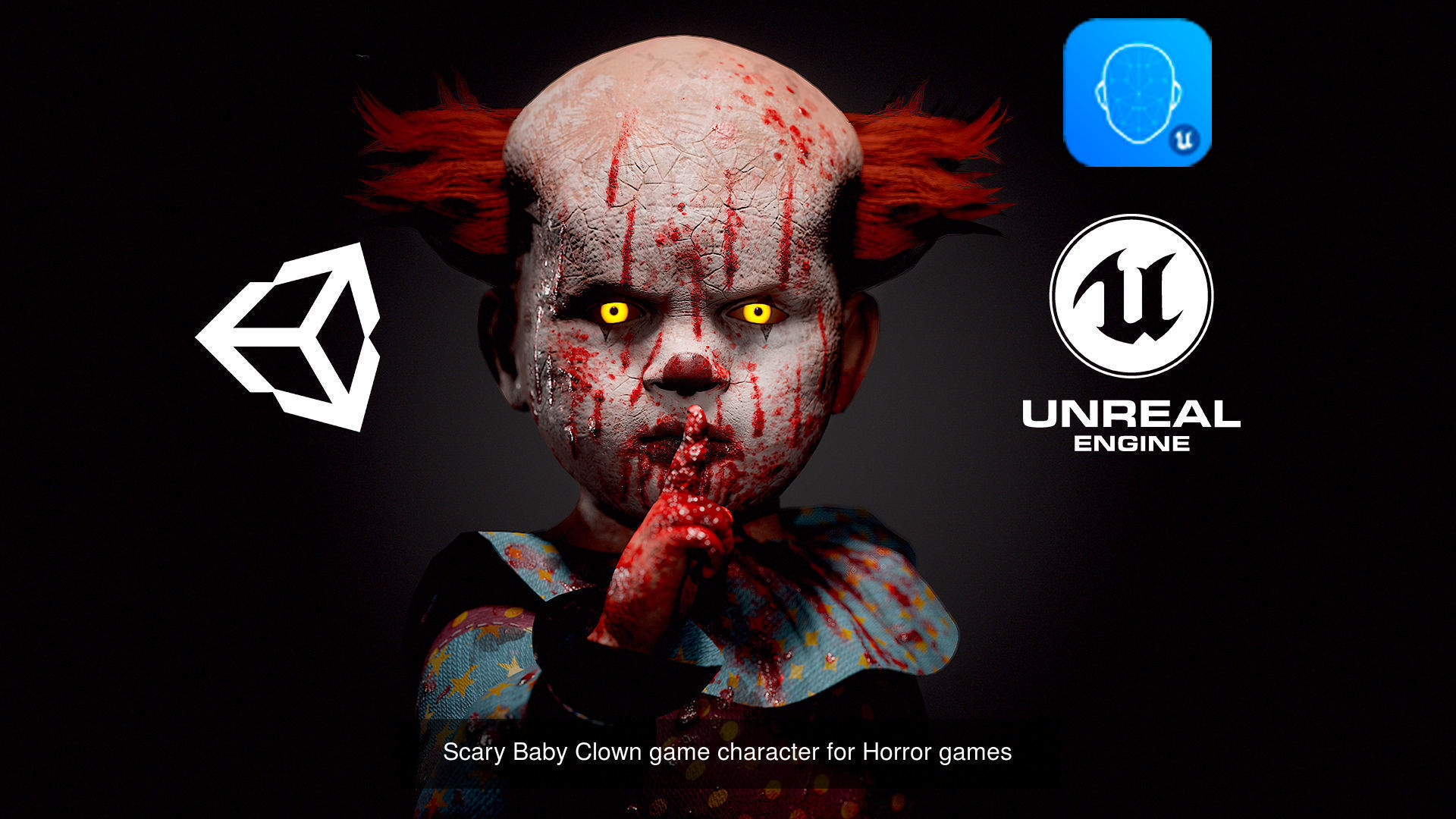 Scary Clown Pack 2 game characters for Horror games 3D Model Collection_7