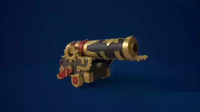 Stylized Canon Low-poly 3D model